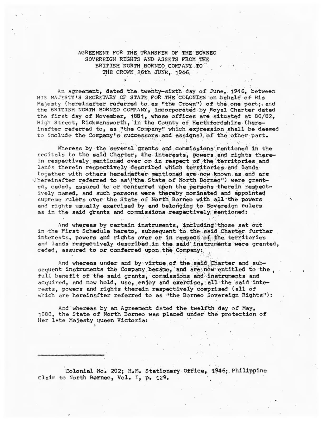 Agreement opening page · Reagan Library enclosure