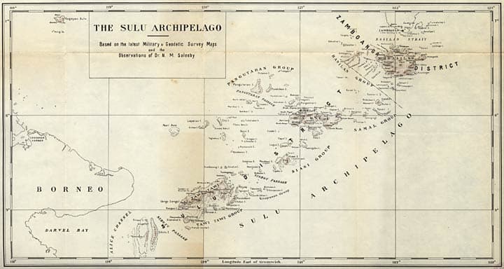Saleeby’s map of the island chain connecting northeast Borneo, Jolo and Mindanao